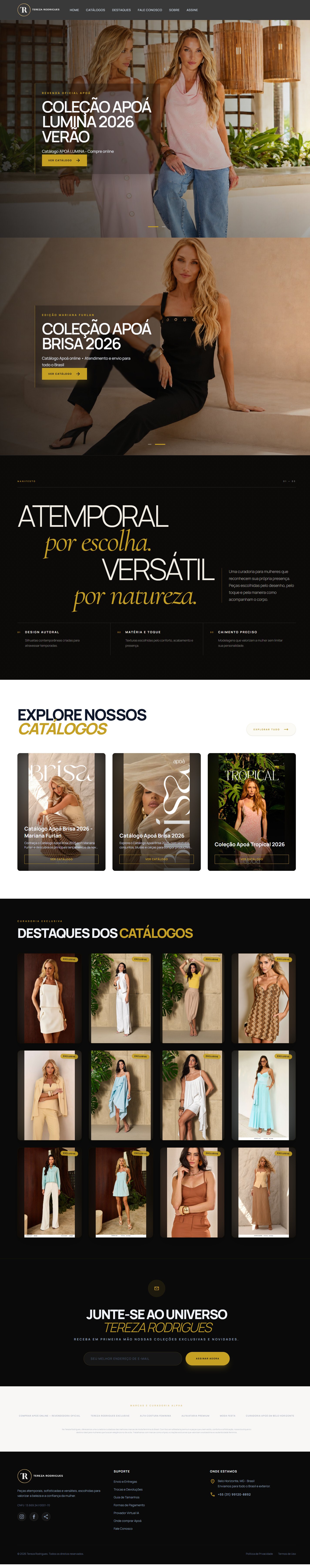 Site da Tereza Rodrigues, moda feminina premium e curadoria autoral em Belo Horizonte
